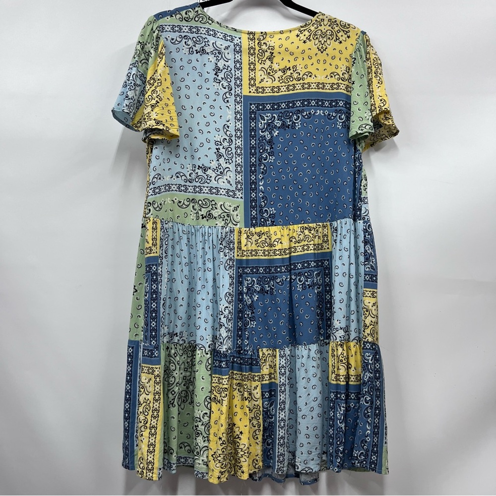 True Craft Multicolor Patchwork Mini Dress Tunic … - image 6